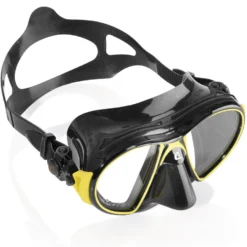 Masque AIR DARK CRESSI -AQUALUNG || BEUCHAT Soldes Boutique masque air dark jaune 1