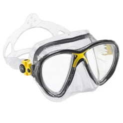 Masque BIG EYES EVOLUTION CRESSI -AQUALUNG || BEUCHAT Soldes Boutique masque big eyes evo jaune 1