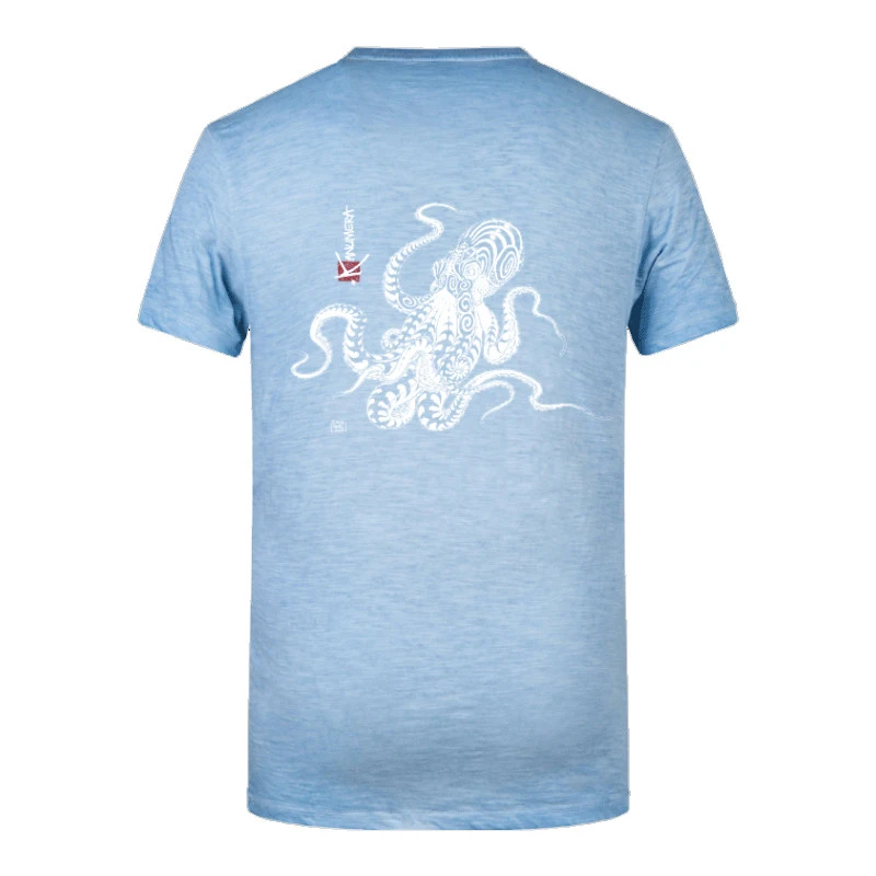 T-Shirt KANUMERA La Pieuvre Tatoo Homme SKY BLUE 2 T-Shirt KANUMERA La Pieuvre Tatoo Homme SKY BLUE – Image 2