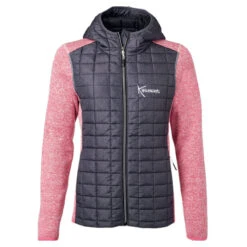 VESTE TRICOTÉE HYBRIDE Dame Framboise Chiné