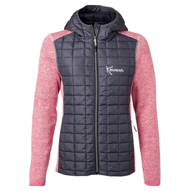 VESTE TRICOTÉE HYBRIDE Dame Framboise Chiné 1 VESTE TRICOTÉE HYBRIDE Dame Framboise Chiné