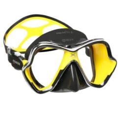 Masque X-VISION CHROME ULTRA LIQUID SKIN MARES -AQUALUNG || BEUCHAT Soldes Boutique x vision chrome noir jaune 1